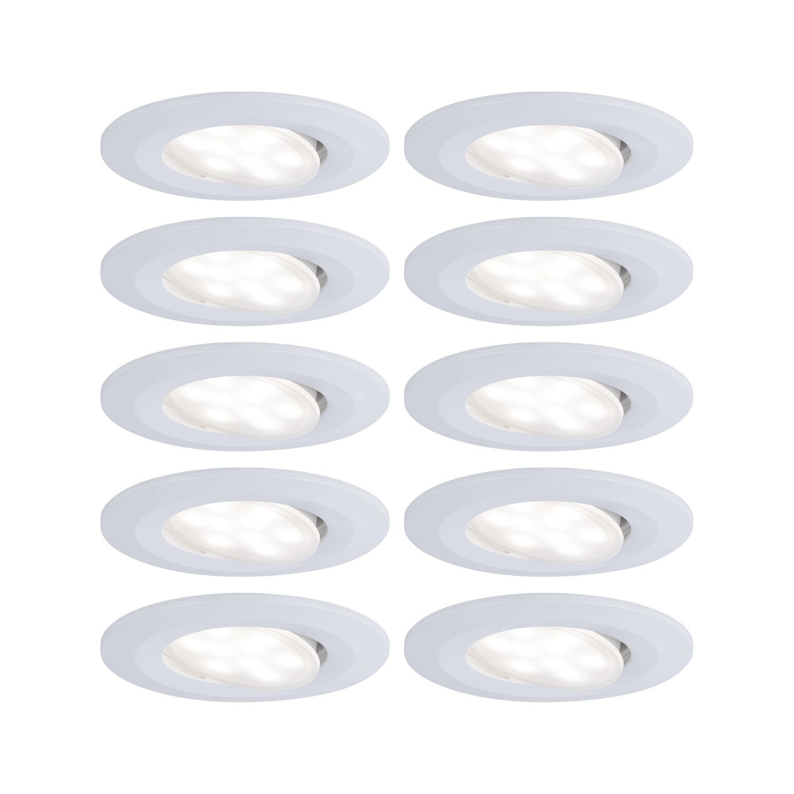 LED Recessed luminaire Calla Basic Set Swivelling IP65 round 90mm 30° 10x6W 10x530lm 230V 4000K Matt white