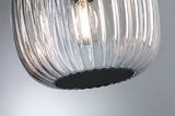 Modern ceiling light with ribbed clear glass and visible LED bulb, ideal for stylish home lighting
