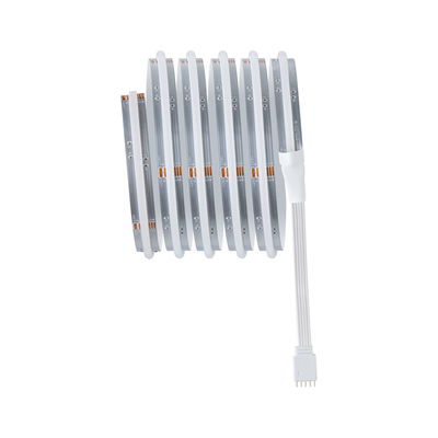 Flexibler LED-Lichtstreifen mit weißem Silikonmantel und 4-Pin-Stecker für vielseitige Beleuchtungslösungen