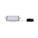 Rechteckiges LED-Einbaupanel mit silbernem Rahmen und weißem Diffusor, energiesparende Deckenleuchte