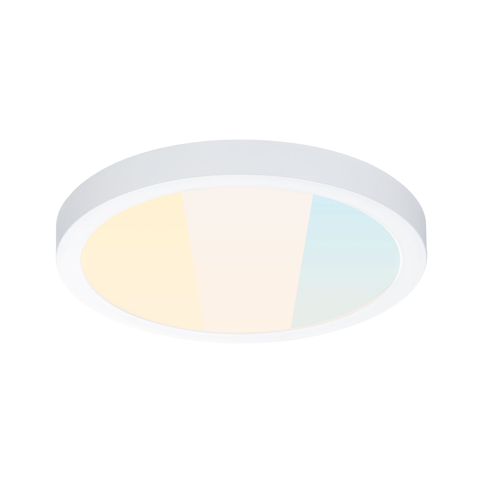 Runde weiße LED-Deckenleuchte mit einstellbarer Farbtemperatur für modernes Raumlicht