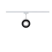 Spot LED blanc en métal avec dissipateur noir, éclairage sur rail moderne pour intérieur