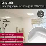 Ultra-flat white LED ceiling light with IP44 rating for bathroom, splash-proof and rustproof design