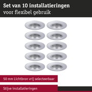 Set van 10 witte metalen inbouwframes voor flexibele en stijve lichtinstallaties