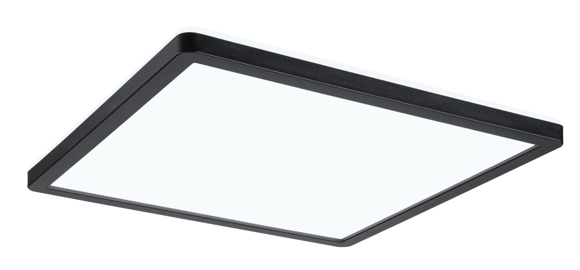 Black square LED ceiling light with white diffuser for modern room lighting