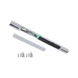 Silver aluminum connector profile with wiring and mounting parts for LED track lighting system