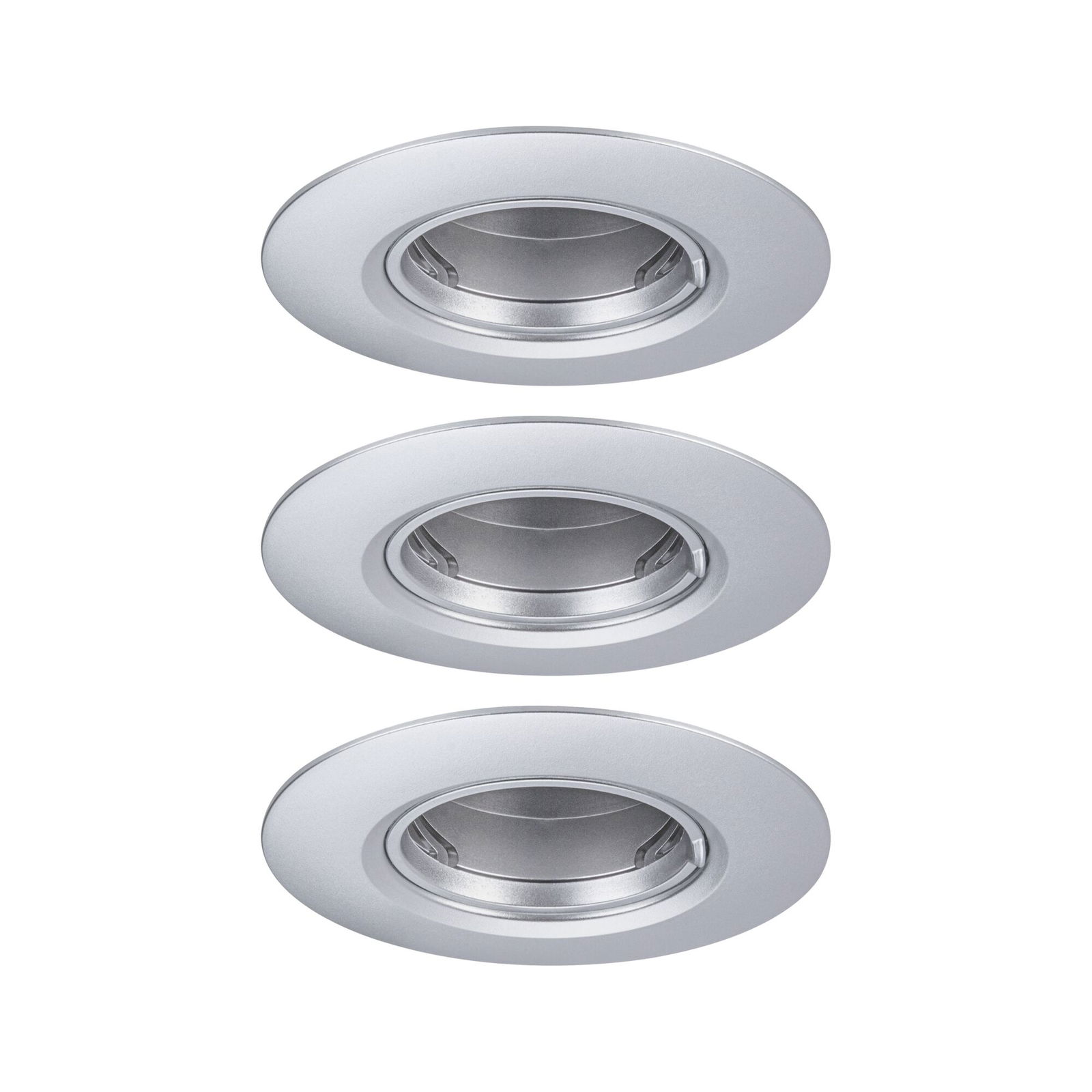 Spot encastré Pack de 3 fixe rond 90mm GU10 max. 3x10W 230V gradable Chrome mat