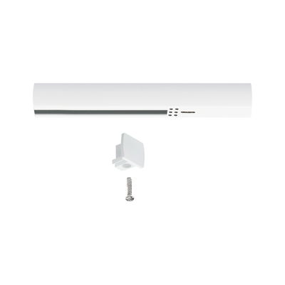 White LED under-cabinet light with bracket and screw for versatile kitchen lighting