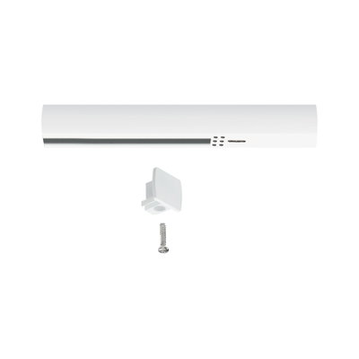 White plastic LED light bar with mounting clip and screw for versatile lighting applications