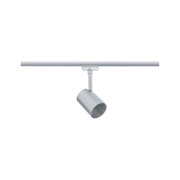 Modern silver metal LED spotlight on track system for flexible lighting solutions