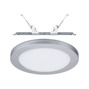 Rundes LED-Einbaupanel in Silber mit weißem Diffusor für energiesparende Deckenbeleuchtung