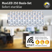 MaxLED 250 Basis-Set mit flexiblen LED-Streifen in Weiß und Zigbee 3.0 Gateway für smartes Licht