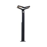 Black metal LED outdoor light with motion sensor and modern design for garden and pathway lighting