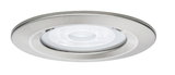 Spot LED encastré rond en acier inoxydable brossé argenté pour éclairage intérieur moderne
