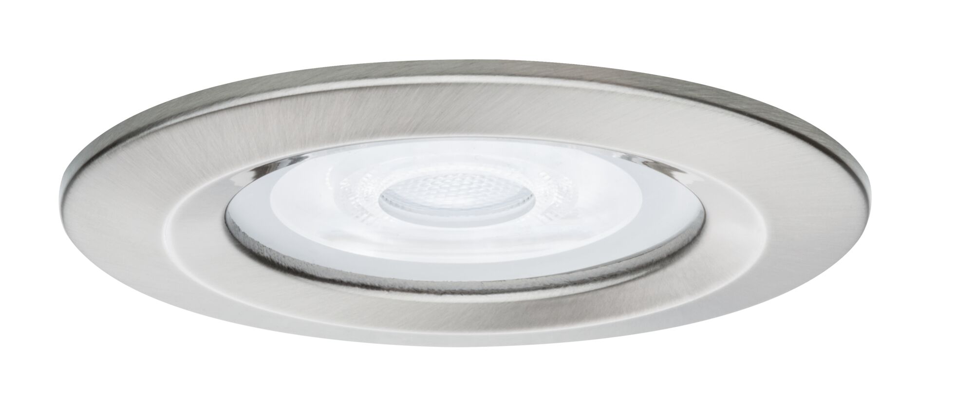 Rundes Einbau-LED-Leuchtmittel aus gebürstetem Edelstahl in Silber für moderne Innenbeleuchtung