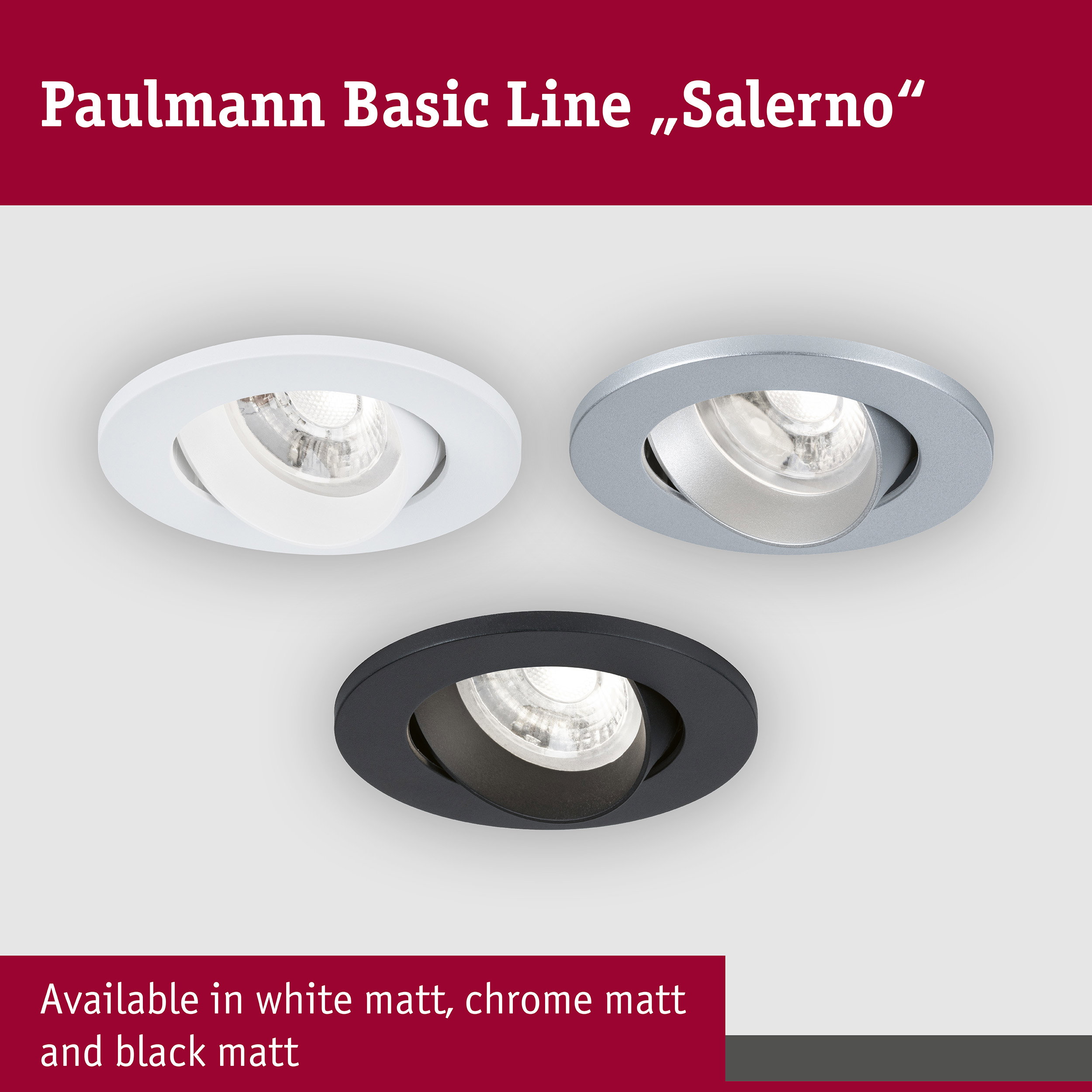 LED Downlight Salerno 4000K 67mm 3x204lm 3x2,9W Chrome matt