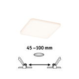 Quadratische weiße LED-Deckenleuchte mit einstellbarem Abstand von 45 bis 100 mm für Wohnräume.