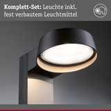 Schwarze Außenwandleuchte aus Metall mit integriertem Leuchtmittel und modernem Design für Gartenbeleuchtung