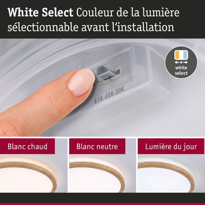 Plafonnier LED blanc avec couleur de lumière réglable du blanc chaud au blanc du jour