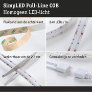 Witte LED-strip met 840 LEDs per meter, zelfklevend en knipbaar voor flexibele LED-verlichting