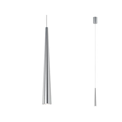 Slim pendant light in brushed silver aluminum with modern design for stylish home lighting