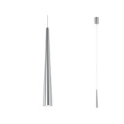 Wąska lampa wisząca z szczotkowanego aluminium w kolorze srebrnym z diodą LED do nowoczesnych wnętrz