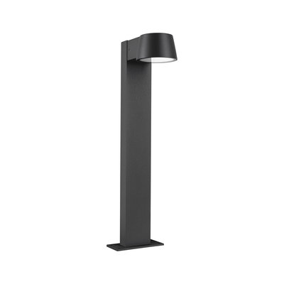 Modern black aluminum path light with round shade for outdoor lighting and garden use