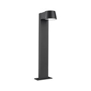 Modern black aluminum path light with round shade for outdoor lighting and garden use