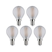 Vijf matte LED-lampen met E14-fitting in helder glas voor energiezuinige verlichting