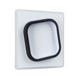 Modernes quadratisches LED-Wandleuchte in Weiß mit schwarzem Rahmen aus Kunststoff für Innenbeleuchtung