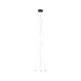 Black ceiling mount with three thin steel cables and transparent wire for modern pendant light