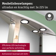 Moderne meubel inbouwlamp met drie ronde LED-lampen in neutraal wit voor efficiënte verlichting