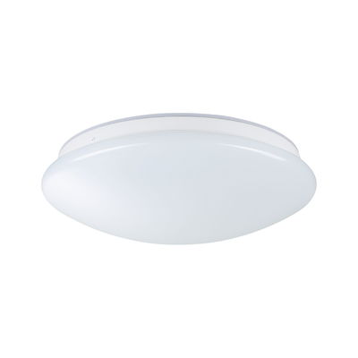 Round white LED ceiling light with opal plastic shade for modern room lighting