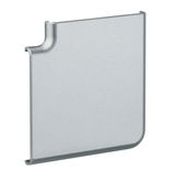 Rectangular silver metal cover with rounded corner for lighting system components