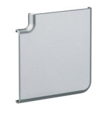 Rectangular silver metal cover with rounded corner for lighting system components