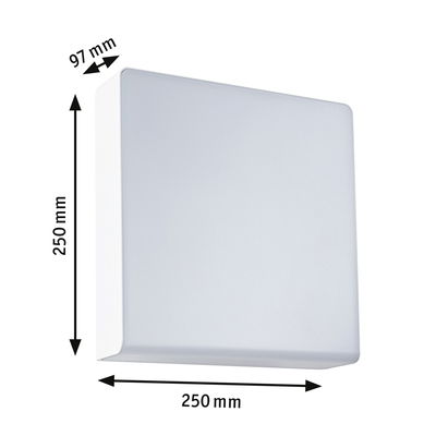 Vierkante witte LED-wandlamp van kunststof van 250x250x97 mm voor binnenverlichting