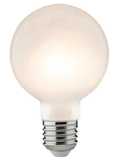 Ronde LED-lamp met mat wit glas en E27-fitting voor energiezuinige verlichting