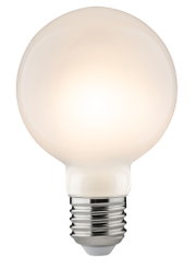 Rund LED-pære med mat hvidt glas og E27-fatning til energieffektiv belysning
