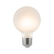 Ampoule LED ronde avec verre blanc mat et culot E27 pour un éclairage économique
