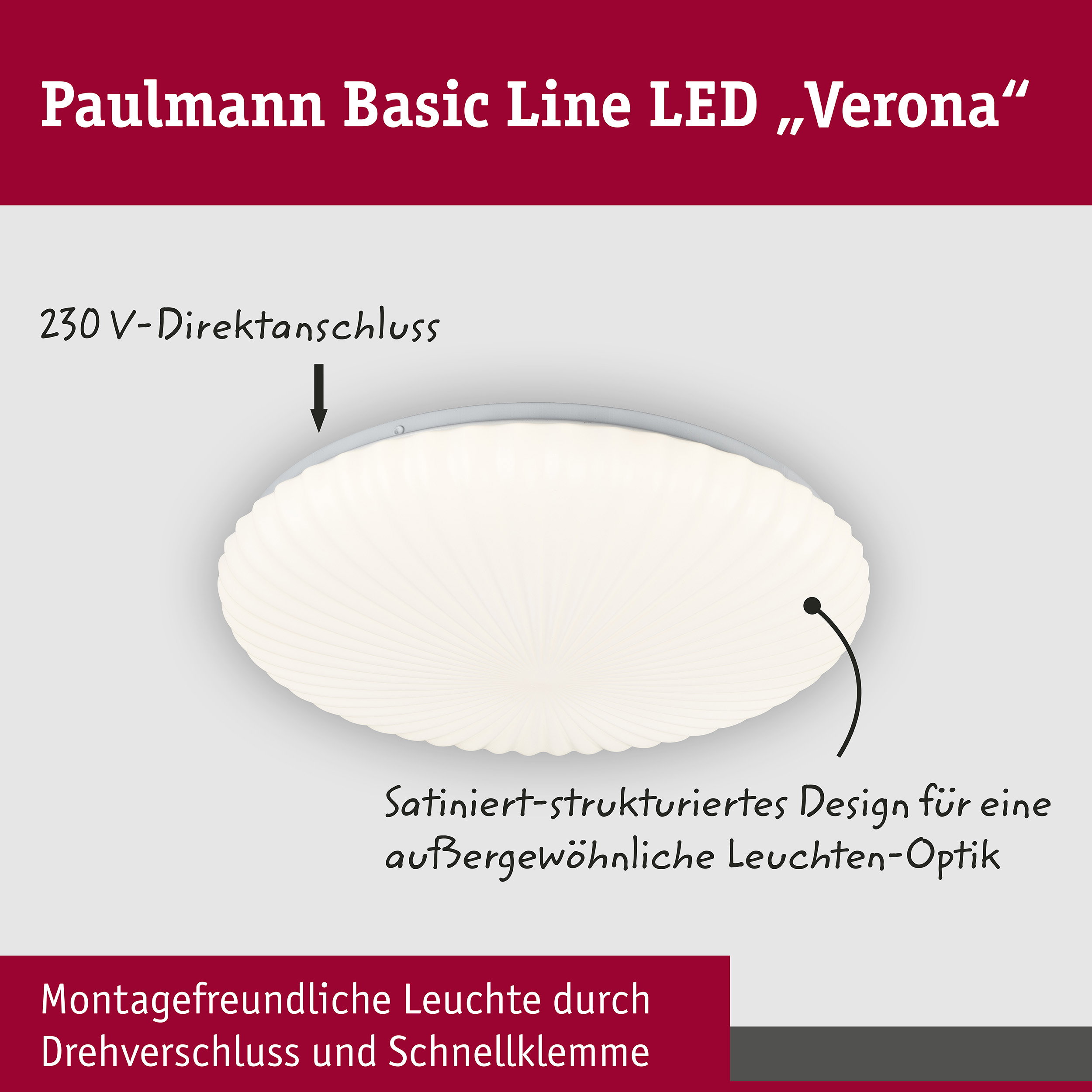 LED Deckenleuchte Verona White Select 375mm 230V 21,2W Weiß