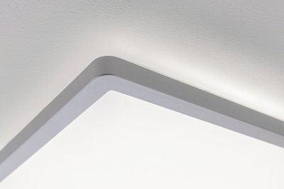 Eckige Deckenleuchte mit grauem Aluminiumrahmen und weißem Diffusor für modernes Raumlicht