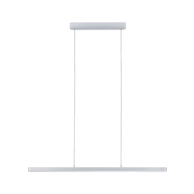 Suspension LED blanche en métal au design fin, idéale pour un éclairage intérieur moderne