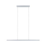 Minimalist white metal LED pendant light with slim design for modern interior lighting