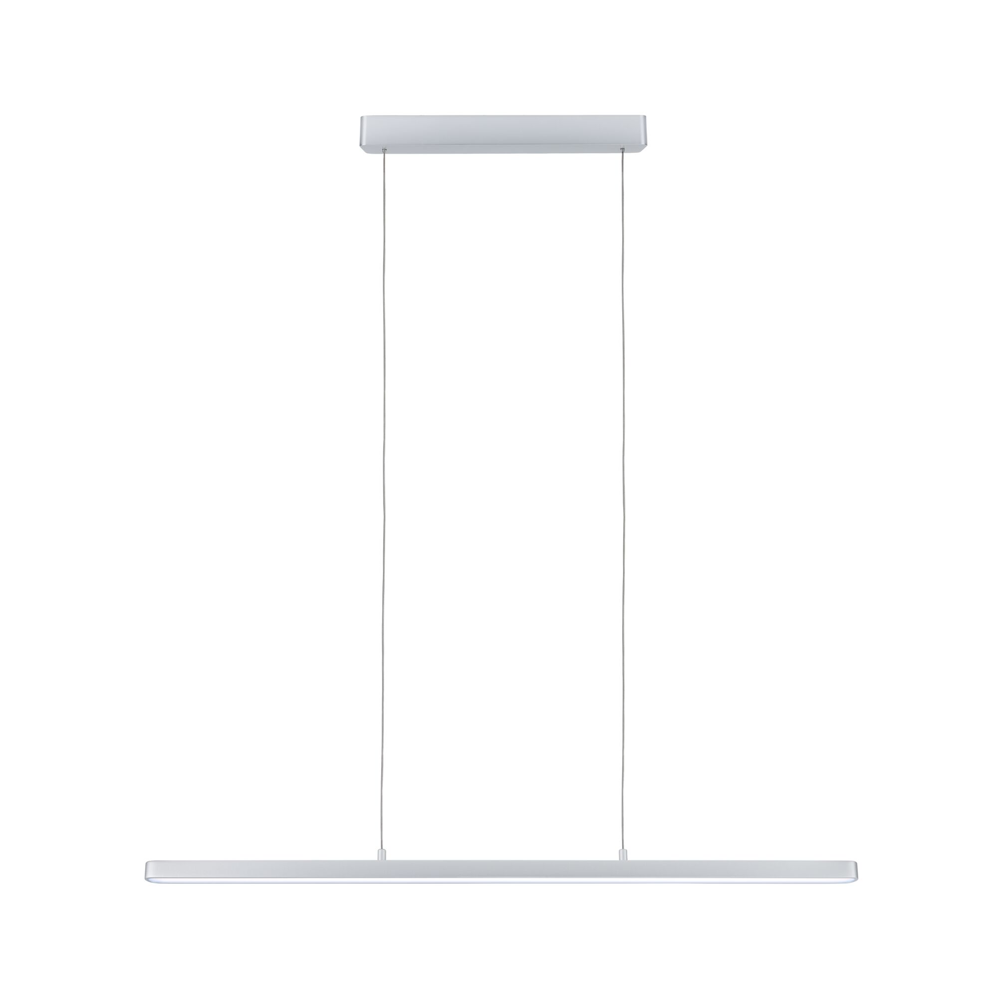 Minimalistische weiße LED-Pendelleuchte aus Metall mit schlankem Design für moderne Innenräume