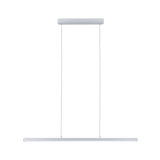 Minimalist white metal LED pendant light with slim design for modern interior lighting