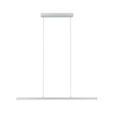 Minimalist white metal LED pendant light with slim design for modern interior lighting