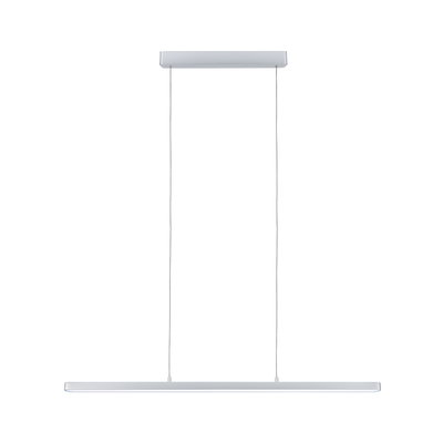 Minimalist white metal LED pendant light with slim design for modern interior lighting