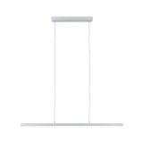 Minimalist white metal LED pendant light with slim design for modern interior lighting