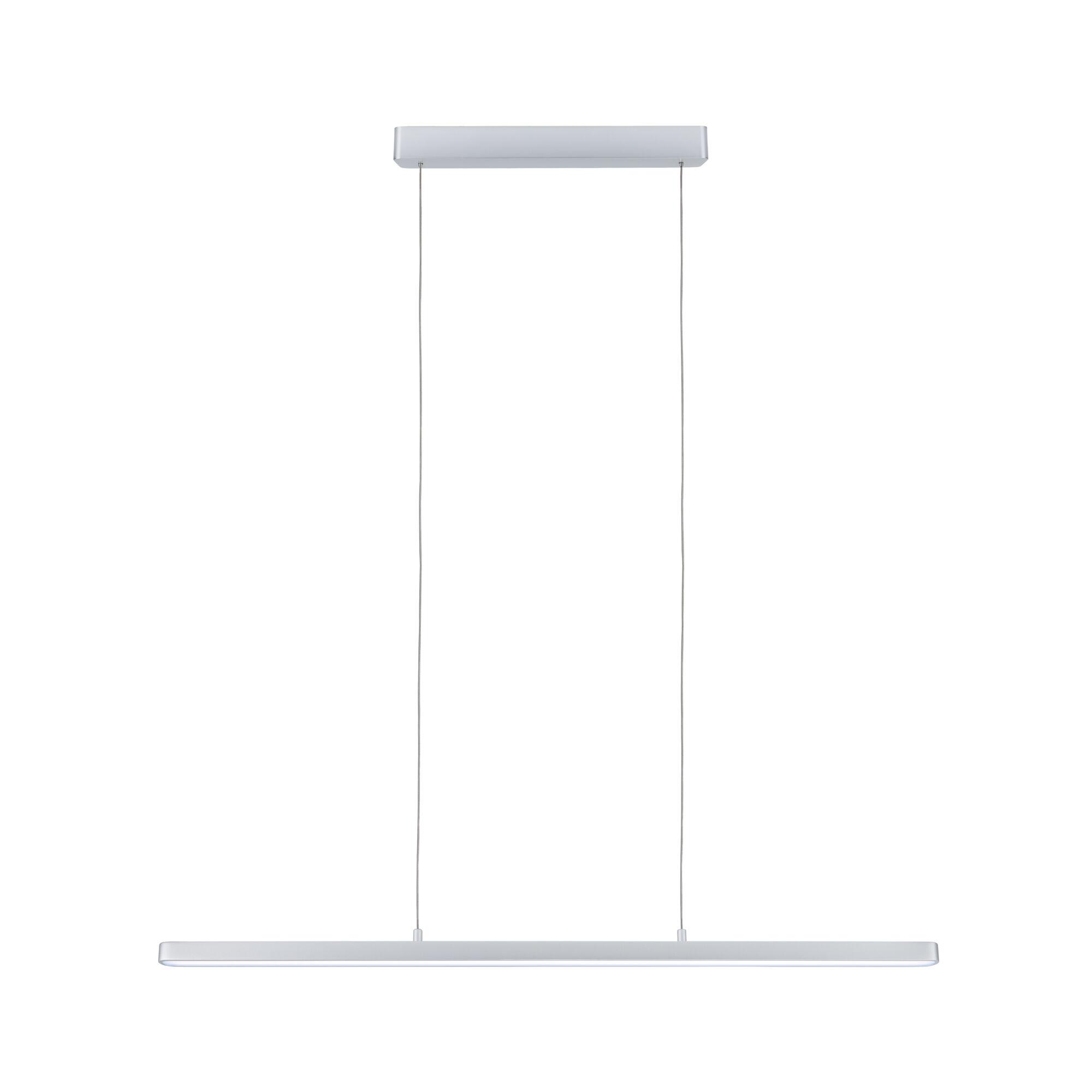 Modern white metal LED pendant light with slim design for stylish home lighting