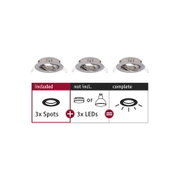 Trois spots encastrés en métal argenté avec tête LED orientable pour éclairage intérieur